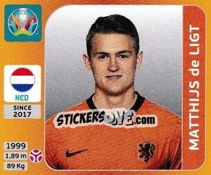 Figurina Matthijs de Ligt - UEFA Euro 2020 Tournament Edition. 678 Stickers version - Panini