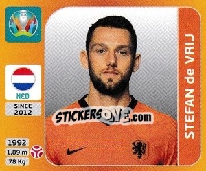 Figurina Stefan de Vrij - UEFA Euro 2020 Tournament Edition. 678 Stickers version - Panini