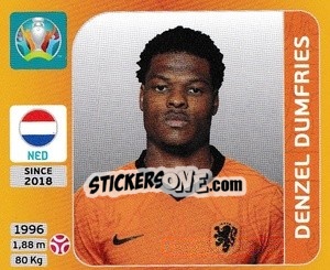 Sticker Denzel Dumfries - UEFA Euro 2020 Tournament Edition. 678 Stickers version - Panini