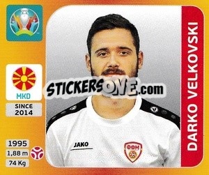 Sticker Darko Velkovski - UEFA Euro 2020 Tournament Edition. 678 Stickers version - Panini