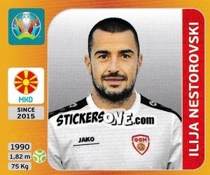 Sticker Ilija Nestorovski - UEFA Euro 2020 Tournament Edition. 678 Stickers version - Panini