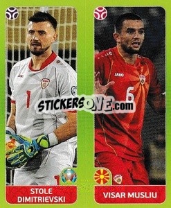 Cromo Stole Dimitrievski / Visar Musliu - UEFA Euro 2020 Tournament Edition. 678 Stickers version - Panini