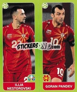 Sticker Ilija Nestorovski / Goran Pandev - UEFA Euro 2020 Tournament Edition. 678 Stickers version - Panini