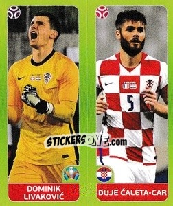 Sticker Dominik Livakovic / Duje Caleta-Car - UEFA Euro 2020 Tournament Edition. 678 Stickers version - Panini