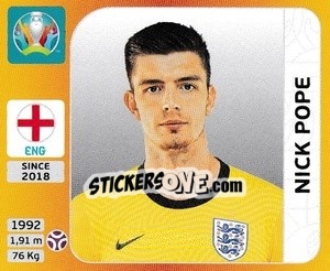 Cromo Nick Pope - UEFA Euro 2020 Tournament Edition. 678 Stickers version - Panini