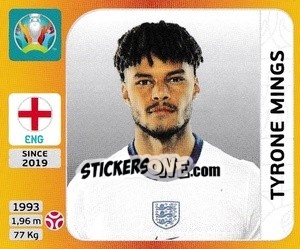Sticker Tyrone Mings - UEFA Euro 2020 Tournament Edition. 678 Stickers version n. 408 - Panini
