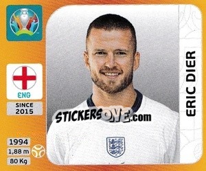 Sticker Eric Dier - UEFA Euro 2020 Tournament Edition. 678 Stickers version - Panini