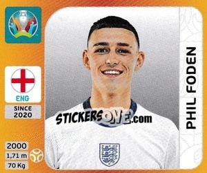 Sticker Phil Foden - UEFA Euro 2020 Tournament Edition. 678 Stickers version n. 412 - Panini