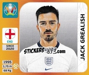 Figurina Jack Grealish - UEFA Euro 2020 Tournament Edition. 678 Stickers version - Panini