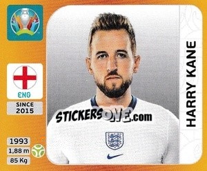 Sticker Harry Kane - UEFA Euro 2020 Tournament Edition. 678 Stickers version - Panini
