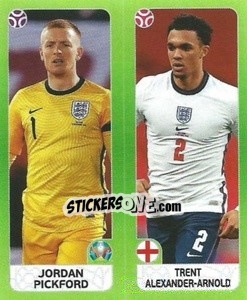 Sticker Jordan Pickford / Trent Alexander-Arnold - UEFA Euro 2020 Tournament Edition. 678 Stickers version - Panini