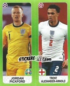 Cromo Jordan Pickford / Trent Alexander-Arnold - UEFA Euro 2020 Tournament Edition. 678 Stickers version - Panini