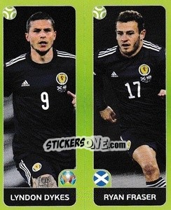 Figurina Lyndon Dykes / Ryan Fraser - UEFA Euro 2020 Tournament Edition. 678 Stickers version - Panini