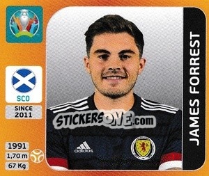 Sticker James Forrest - UEFA Euro 2020 Tournament Edition. 678 Stickers version - Panini