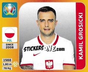 Sticker Kamil Grosicki - UEFA Euro 2020 Tournament Edition. 678 Stickers version n. 470 - Panini