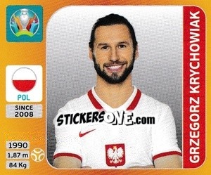 Sticker Grzegorz Krychowiak - UEFA Euro 2020 Tournament Edition. 678 Stickers version - Panini