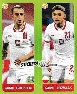 Cromo Kamil Grosicki / Kamil Jóźwiak - UEFA Euro 2020 Tournament Edition. 678 Stickers version - Panini