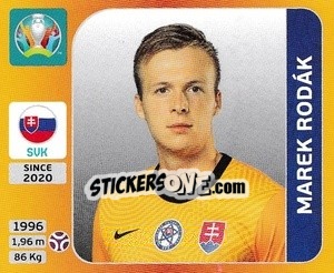 Sticker Marek Rodák - UEFA Euro 2020 Tournament Edition. 678 Stickers version - Panini