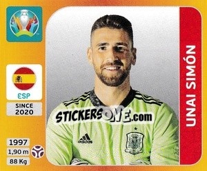 Cromo Unai Simón - UEFA Euro 2020 Tournament Edition. 678 Stickers version - Panini