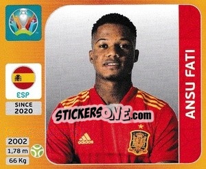 Sticker Ansu Fati - UEFA Euro 2020 Tournament Edition. 678 Stickers version - Panini