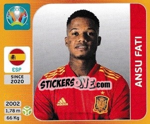 Sticker Ansu Fati - UEFA Euro 2020 Tournament Edition. 678 Stickers version n. 529 - Panini