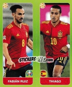 Sticker Fabián Ruiz / Thiago - UEFA Euro 2020 Tournament Edition. 678 Stickers version - Panini