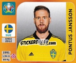 Figurina Pontus Jansson - UEFA Euro 2020 Tournament Edition. 678 Stickers version - Panini