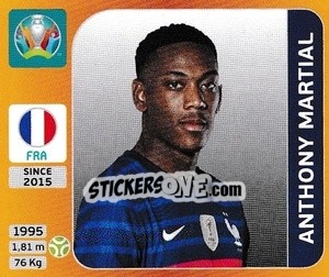 Sticker Anthony Martial - UEFA Euro 2020 Tournament Edition. 678 Stickers version - Panini