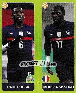Sticker Paul Pogba / Moussa Sissoko - UEFA Euro 2020 Tournament Edition. 678 Stickers version - Panini