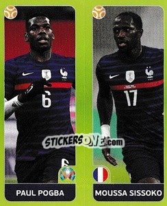 Sticker Paul Pogba / Moussa Sissoko - UEFA Euro 2020 Tournament Edition. 678 Stickers version n. 595 - Panini
