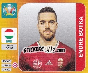 Sticker Endre Botka - UEFA Euro 2020 Tournament Edition. 678 Stickers version - Panini