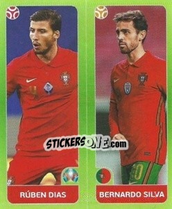 Cromo Rúben Dias / Bernardo Silva - UEFA Euro 2020 Tournament Edition. 678 Stickers version - Panini