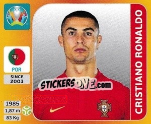 Sticker Cristiano Ronaldo - UEFA Euro 2020 Tournament Edition. 678 Stickers version - Panini