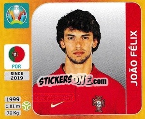 Figurina João Félix - UEFA Euro 2020 Tournament Edition. 678 Stickers version - Panini