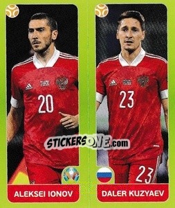 Sticker Aleksei Ionov / Daler Kuzyaev - UEFA Euro 2020 Tournament Edition. 678 Stickers version - Panini