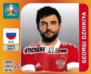 Cromo Georgi Dzhikiya - UEFA Euro 2020 Tournament Edition. 678 Stickers version - Panini