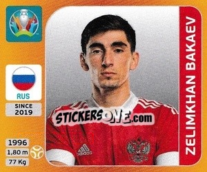 Figurina Zelimkhan Bakaev - UEFA Euro 2020 Tournament Edition. 678 Stickers version - Panini