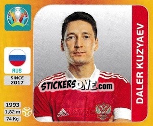 Figurina Daler Kuzyaev - UEFA Euro 2020 Tournament Edition. 678 Stickers version - Panini
