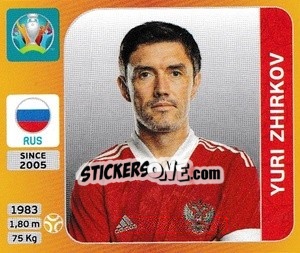 Sticker Yuri Zhirkov - UEFA Euro 2020 Tournament Edition. 678 Stickers version - Panini