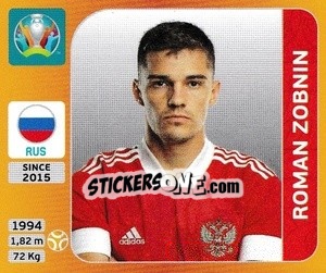 Cromo Roman Zobnin - UEFA Euro 2020 Tournament Edition. 678 Stickers version - Panini
