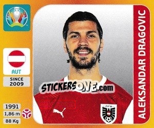 Sticker Aleksandar Dragovic - UEFA Euro 2020 Tournament Edition. 678 Stickers version - Panini