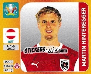 Sticker Martin Hinteregger - UEFA Euro 2020 Tournament Edition. 678 Stickers version - Panini