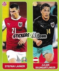 Cromo Stefan Lainer / Julian Baumgartlinger - UEFA Euro 2020 Tournament Edition. 678 Stickers version - Panini