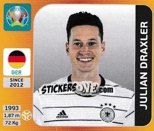 Sticker Julian Draxler - UEFA Euro 2020 Tournament Edition. 678 Stickers version n. 615 - Panini