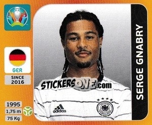 Sticker Serge Gnabry - UEFA Euro 2020 Tournament Edition. 678 Stickers version n. 621 - Panini