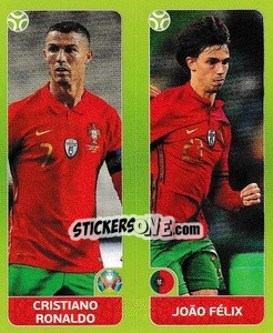 Sticker Cristiano Ronaldo / Joao Félix - UEFA Euro 2020 Tournament Edition. 678 Stickers version - Panini