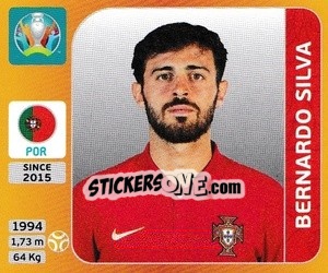 Figurina Bernardo Silva - UEFA Euro 2020 Tournament Edition. 678 Stickers version - Panini