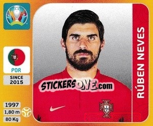 Figurina Rúben Neves - UEFA Euro 2020 Tournament Edition. 678 Stickers version - Panini