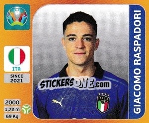 Cromo Giacomo Raspadori - UEFA Euro 2020 Tournament Edition. 678 Stickers version n. 31x - Panini