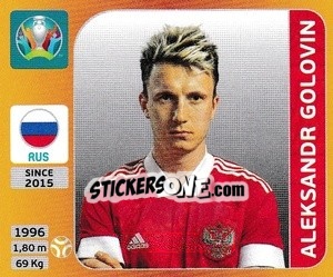 Figurina Aleksandr Golovin - UEFA Euro 2020 Tournament Edition. 678 Stickers version - Panini